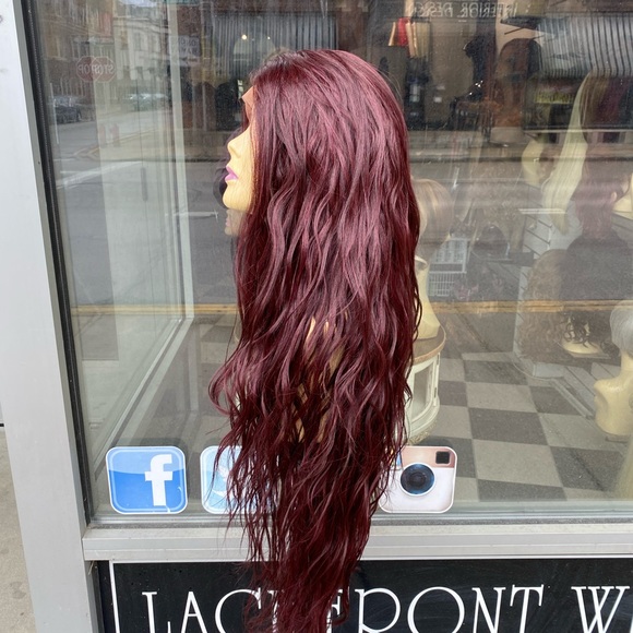 Gorgeous long long LONG Burgundy Lace Front Wig! - Picture 2 of 6